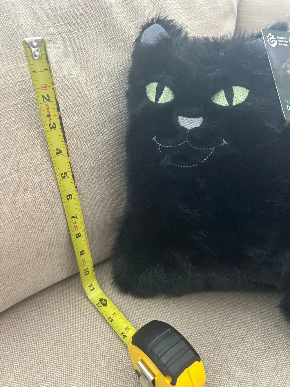 “New” Humane World For Animals Black Cat Decorative Pillow